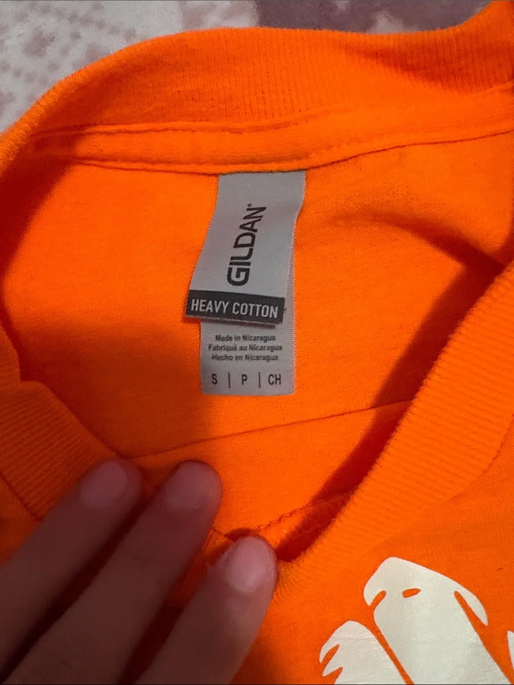 Gildan Orange Kids' Tee with White Aloha Shaka Graphic